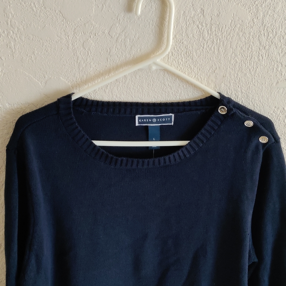 Karen Scott Sweater(L) NWT Women's-Intrepid Blue